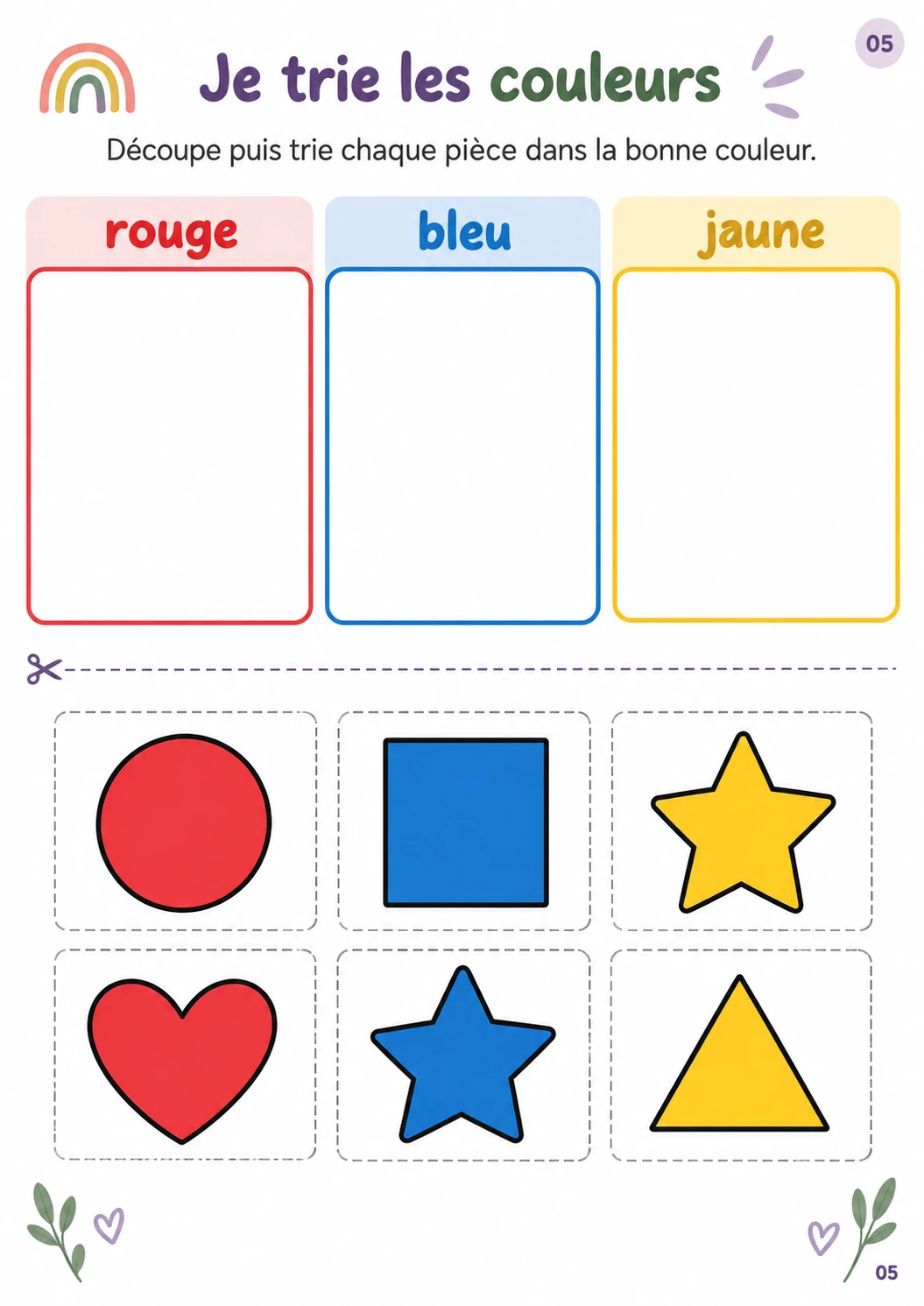 Fiche d’activité sur les couleurs