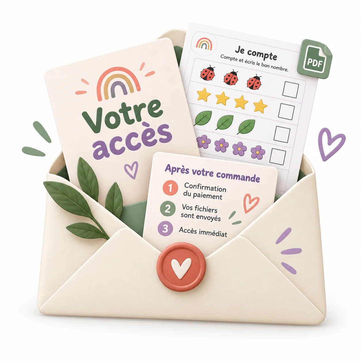 Enveloppe illustrant la réception des instructions d’accès par e-mail