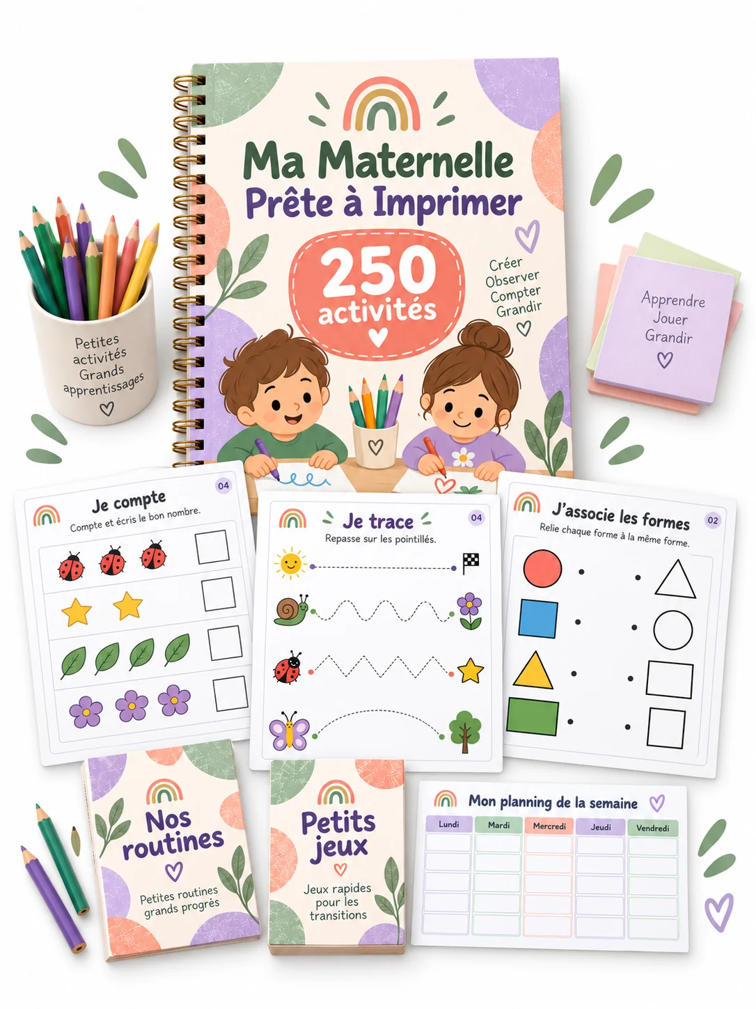 Ensemble illustré de la formule Premium avec les fiches d’activités et les bonus